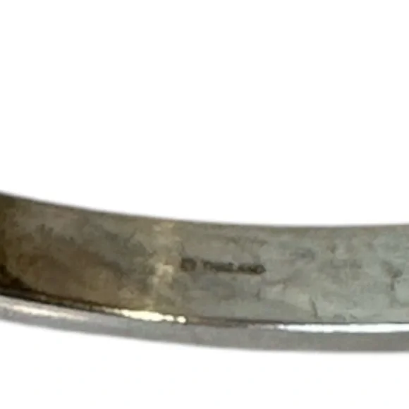 Coach Kissing C Hinged Silver with Green Crystals Bracelet - Picture 10 of 11